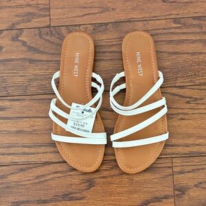 Nine West White Multi-Strap Sandals